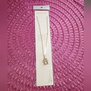 Gold Necklace with Crystal Pendant